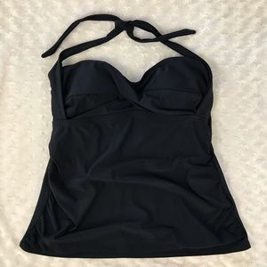 Swimsuits for All Halter Tankini Top Black Size 18
